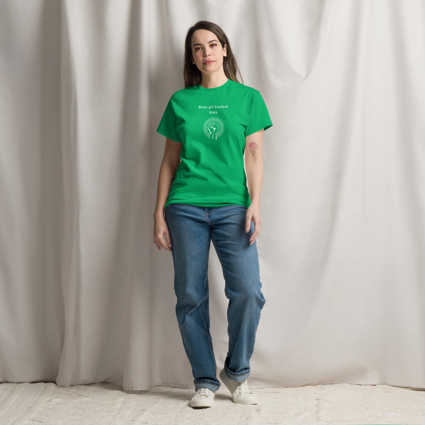 Motivational Tee Never Get Knocked Down Unisex Tee by EraofInk