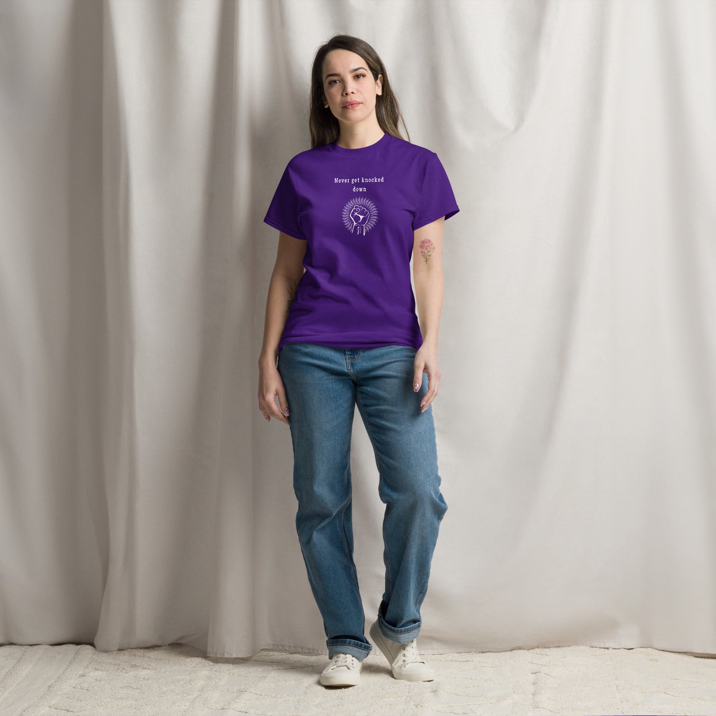 Motivational Tee Never Get Knocked Down Unisex Tee by EraofInk