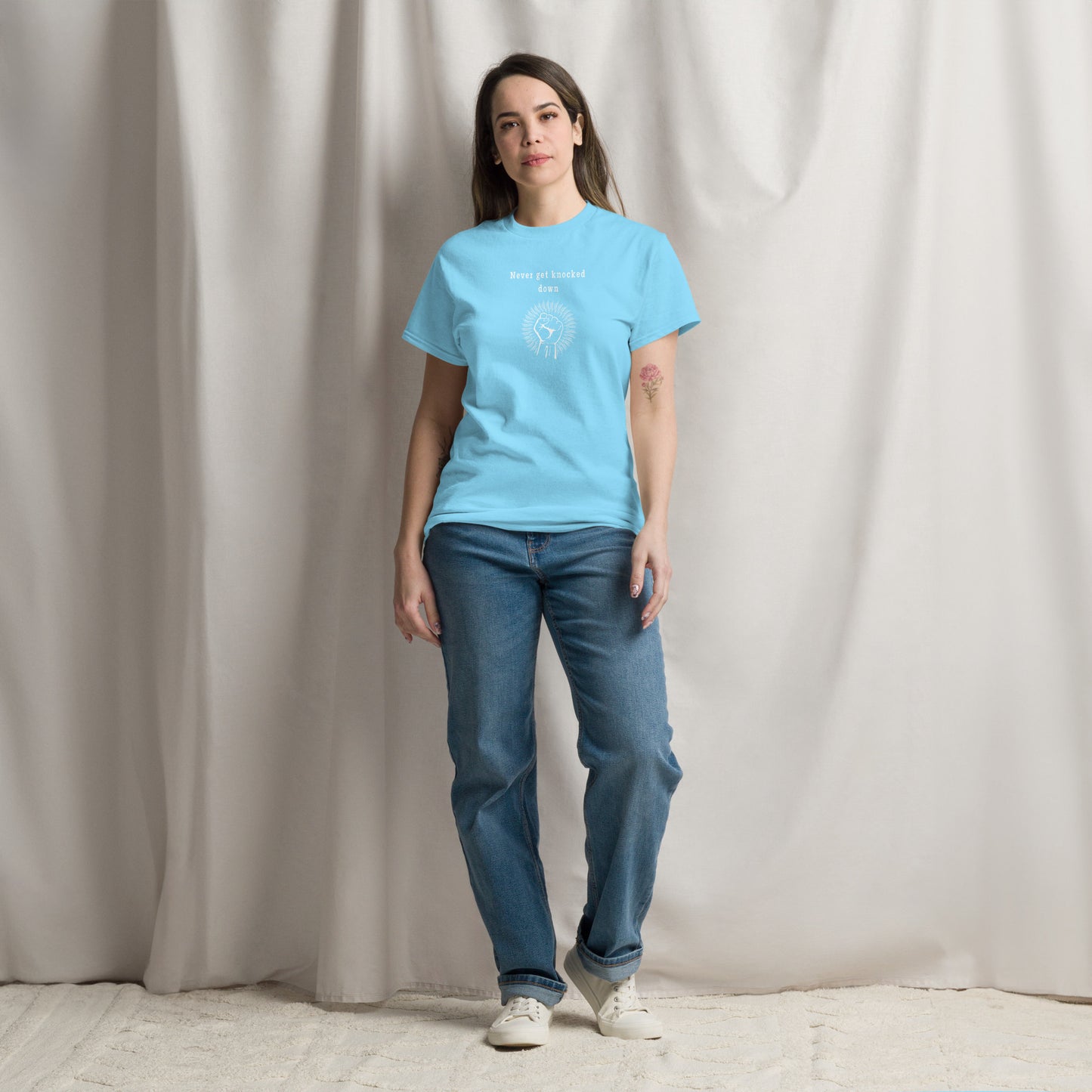 Motivational Tee Never Get Knocked Down Unisex Tee by EraofInk