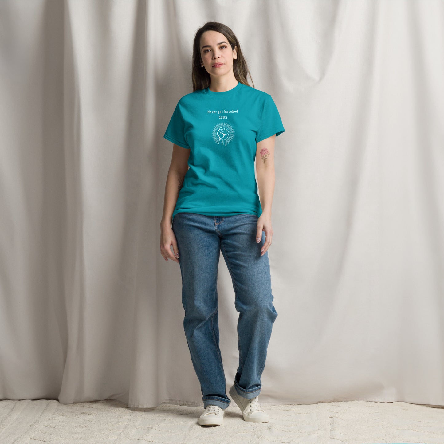 Motivational Tee Never Get Knocked Down Unisex Tee by EraofInk