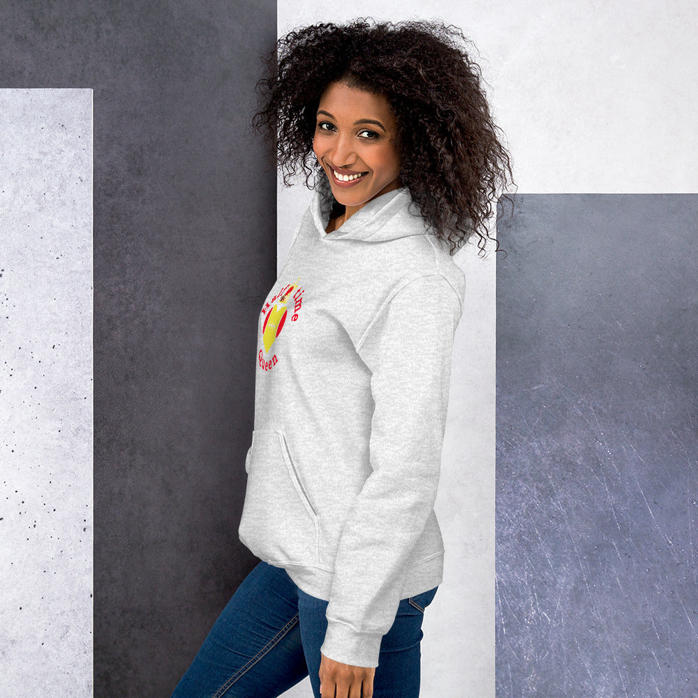 Halftime Queen Football Cheer for Red & Gold Unisex Hoodie by EraofInk