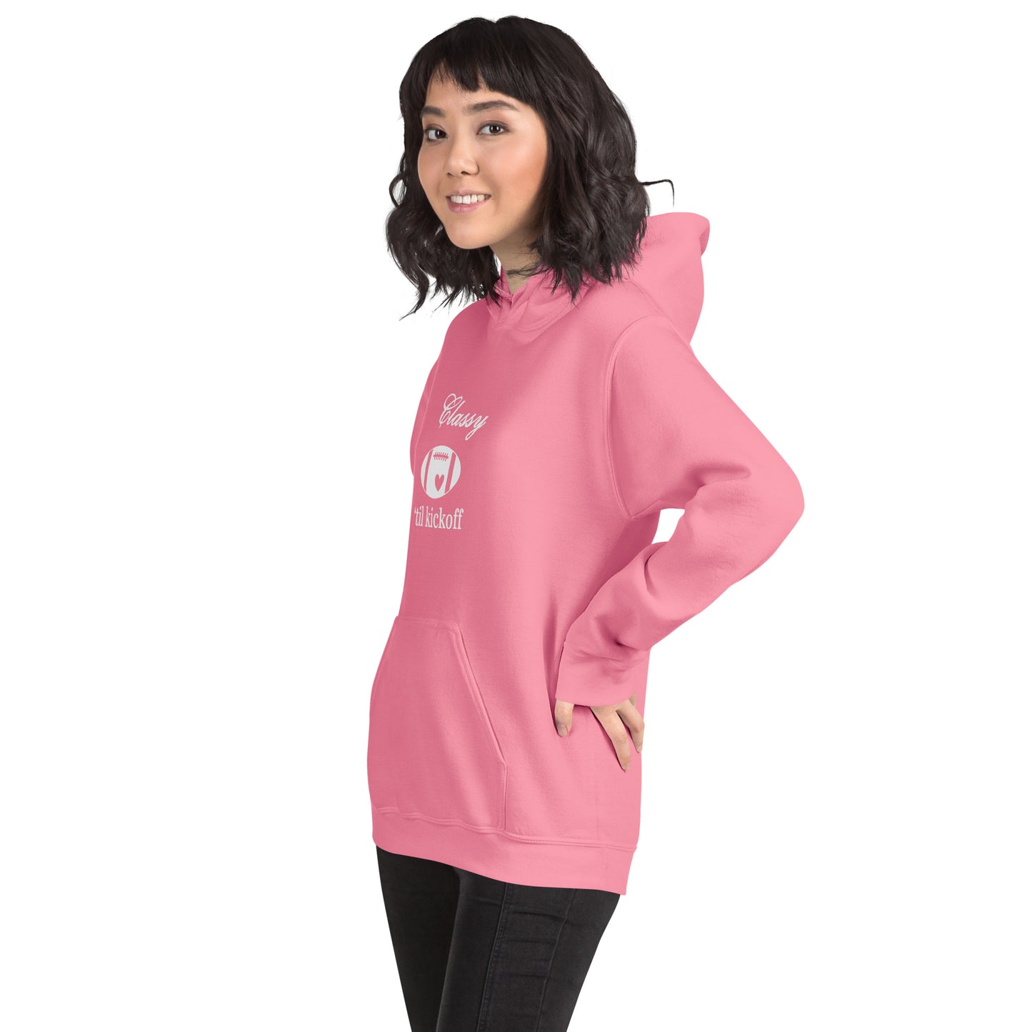 Classy 'til Kickoff Football Themed Unisex Hoodie by EraofInk