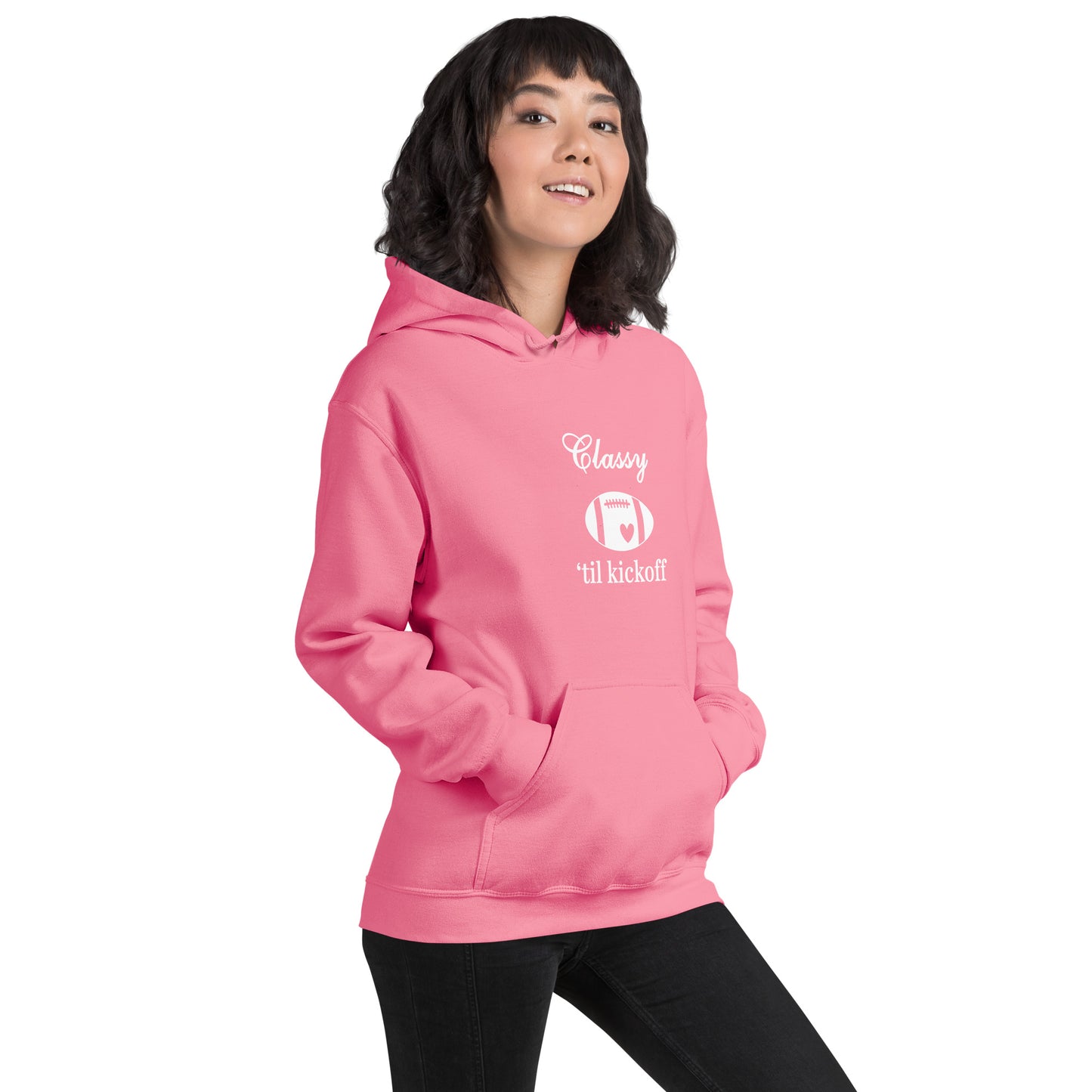 Classy 'til Kickoff Football Themed Unisex Hoodie by EraofInk