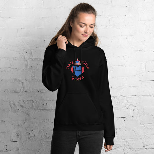 Halftime Queen Football Cheer for Red & Blue Unisex Hoodie by EraofInk