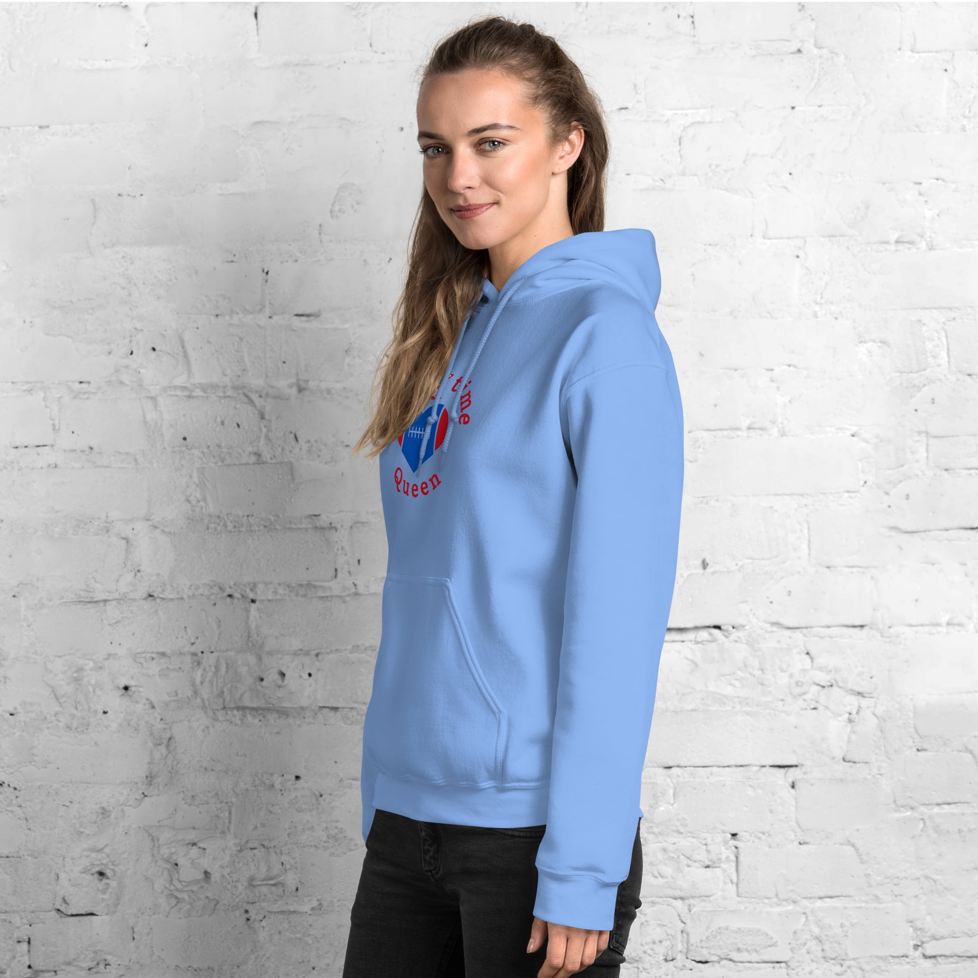 Halftime Queen Football Cheer for Red & Blue Unisex Hoodie by EraofInk