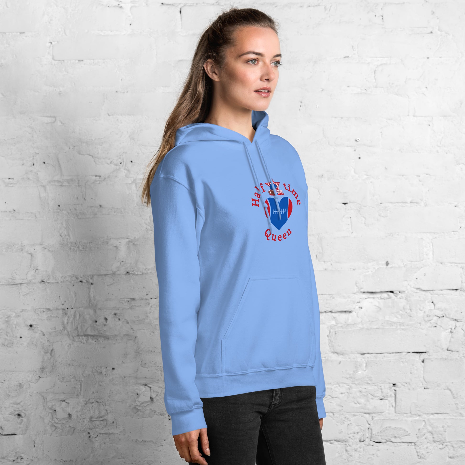 Halftime Queen Football Cheer for Red & Blue Unisex Hoodie by EraofInk