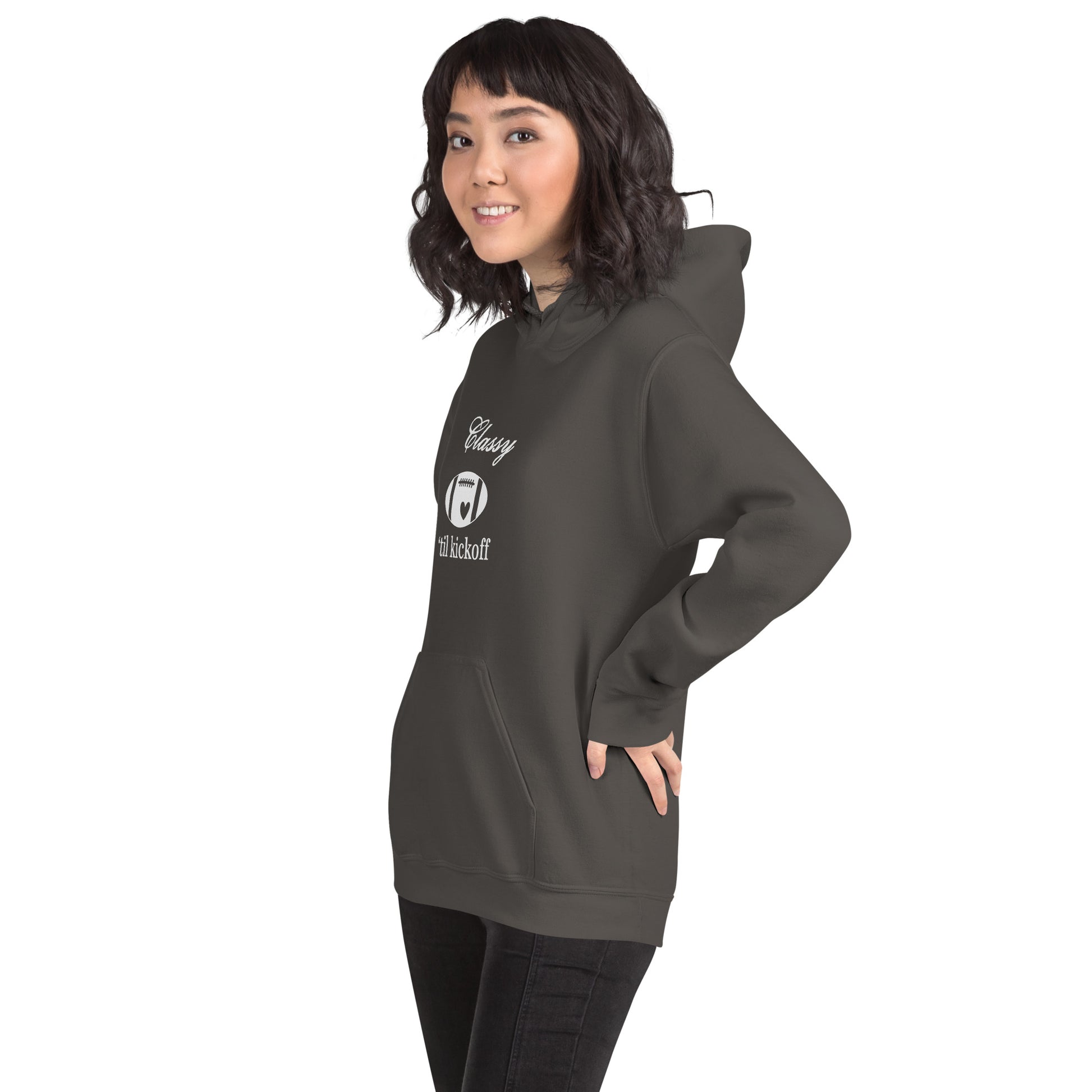 Classy 'til Kickoff Football Themed Unisex Hoodie by EraofInk