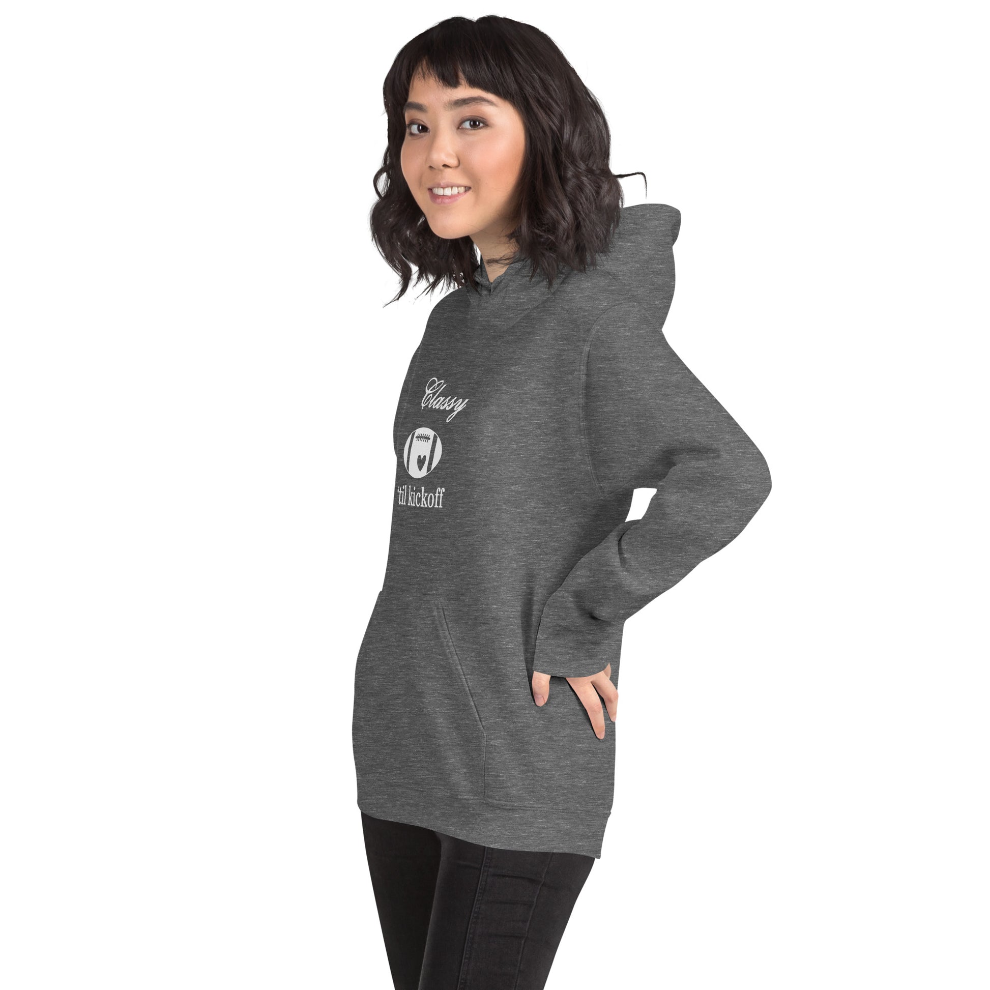 Classy 'til Kickoff Football Themed Unisex Hoodie by EraofInk