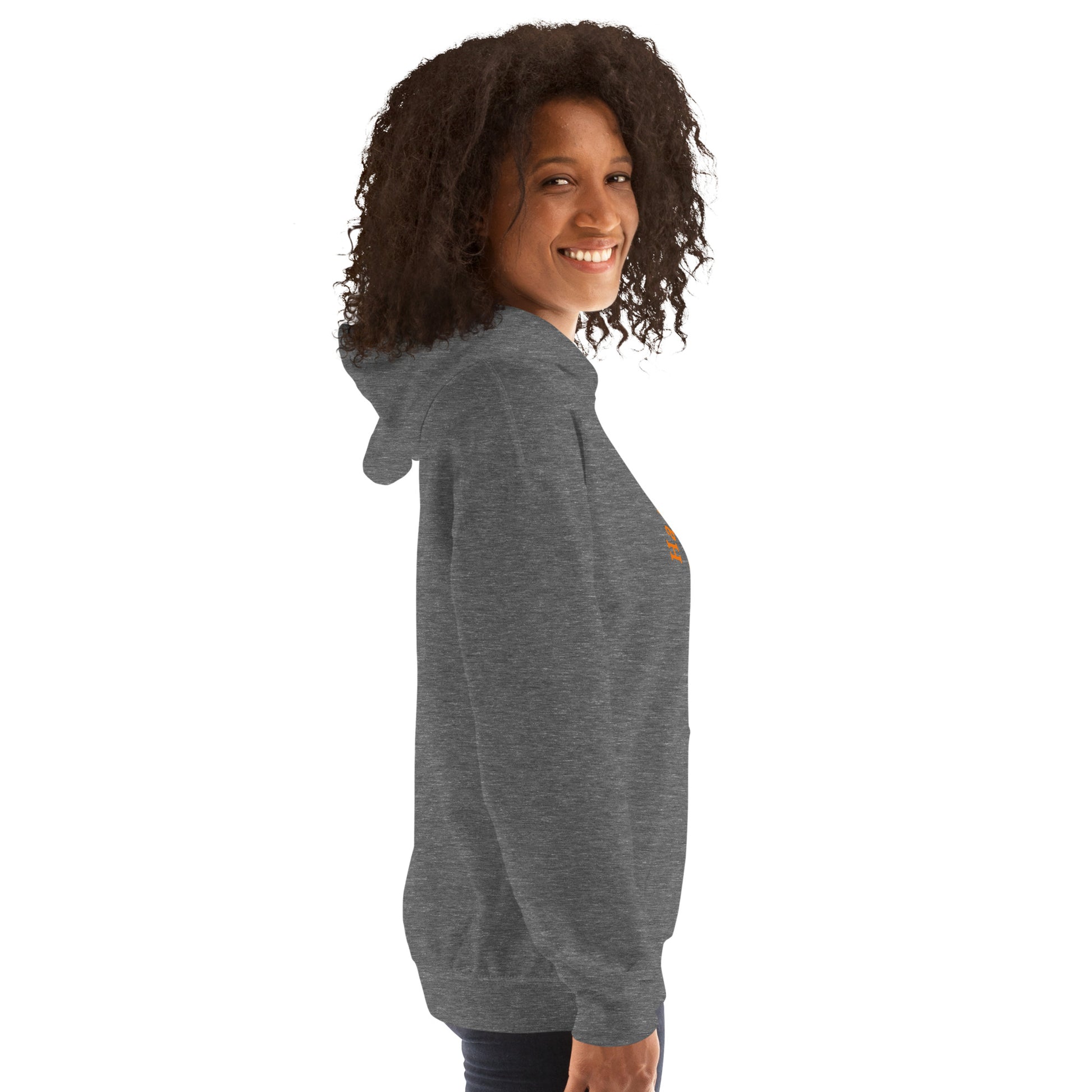 Halftime Queen Football Cheer for Orange & Teal Unisex Hoodie by EraofInk