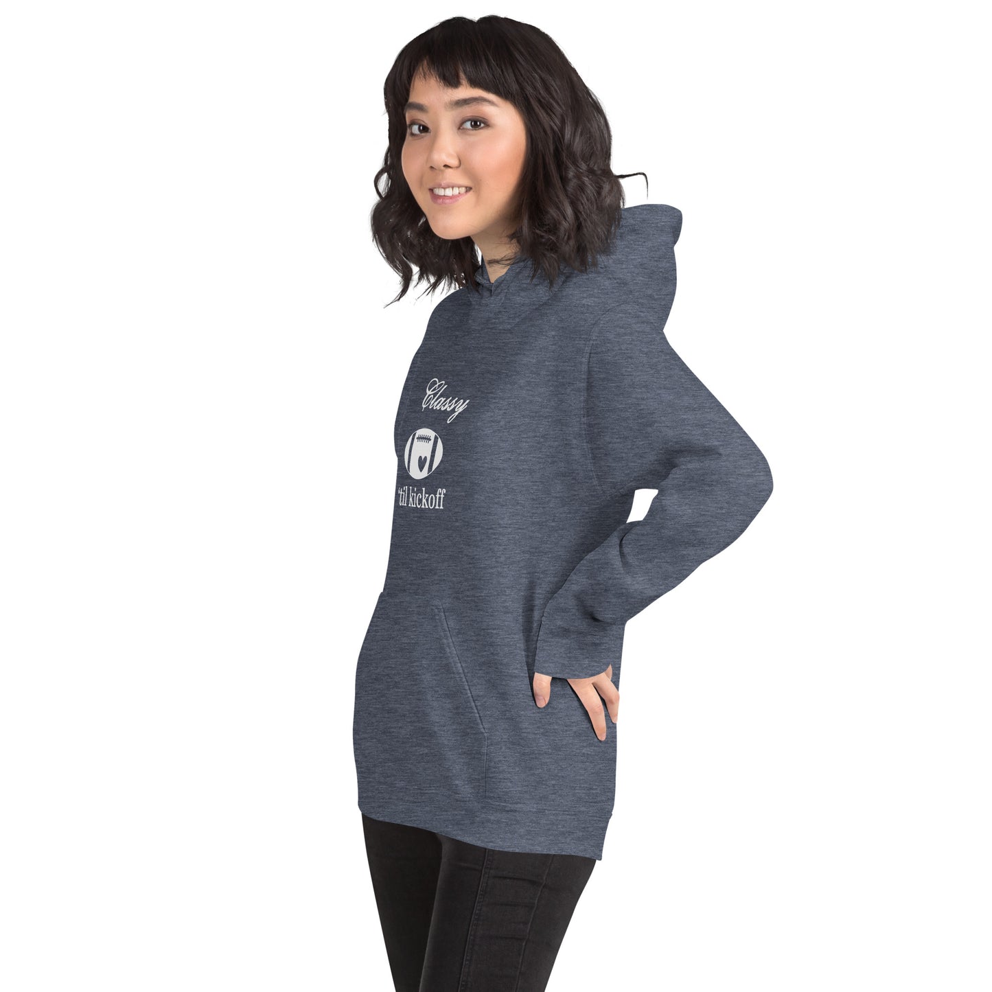Classy 'til Kickoff Football Themed Unisex Hoodie by EraofInk