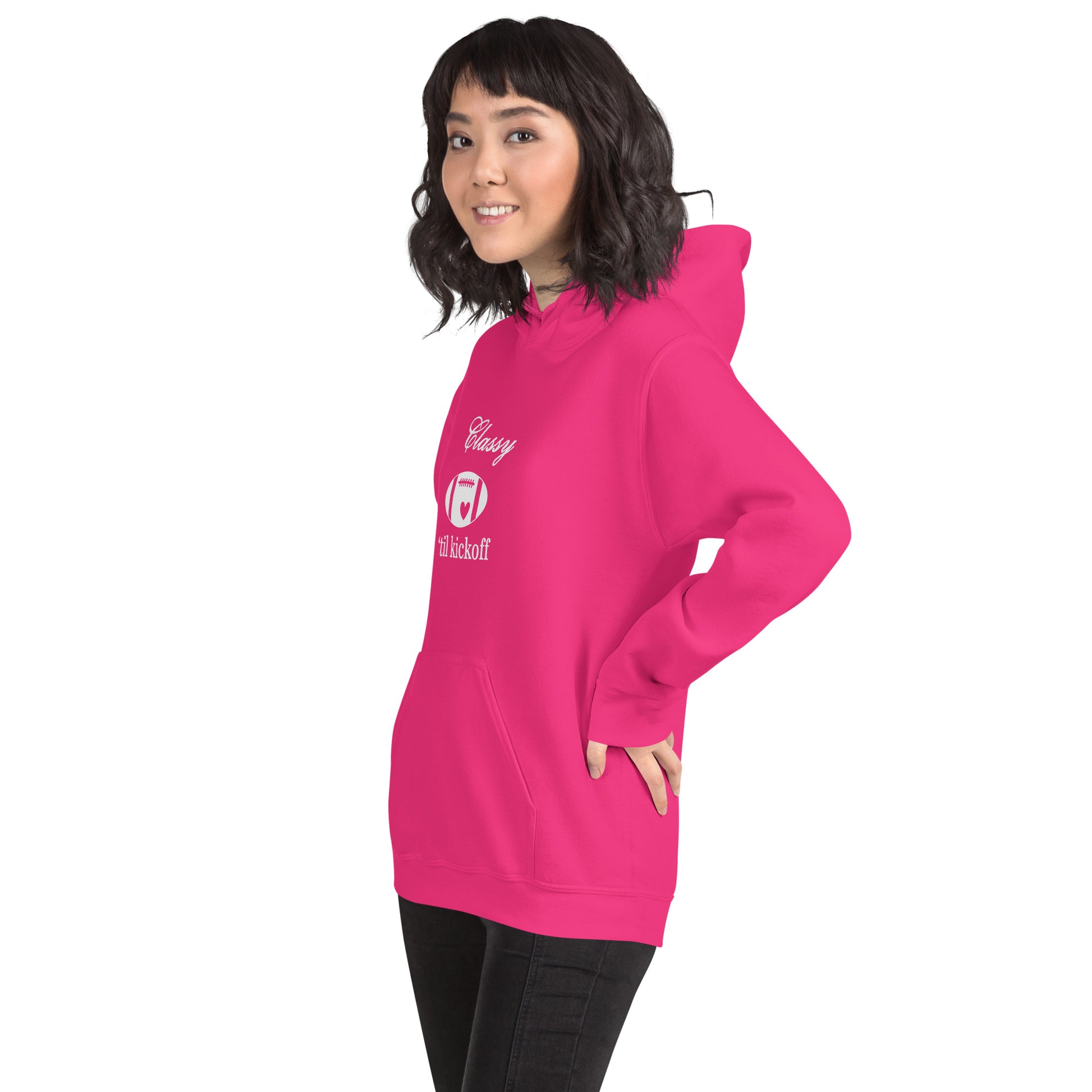 Classy 'til Kickoff Football Themed Unisex Hoodie by EraofInk