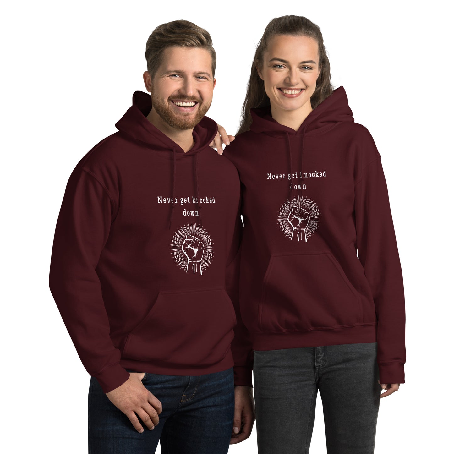Never Get Knocked Down Unisex Hoodie by EraofInk