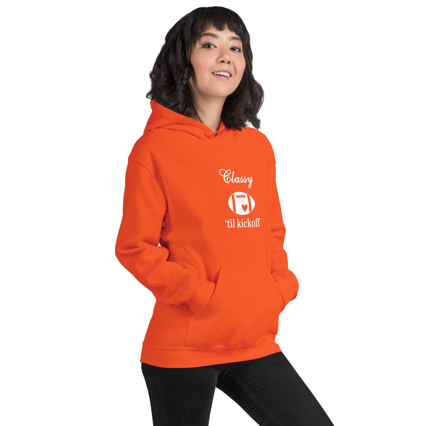 Classy 'til Kickoff Football Themed Unisex Hoodie by EraofInk