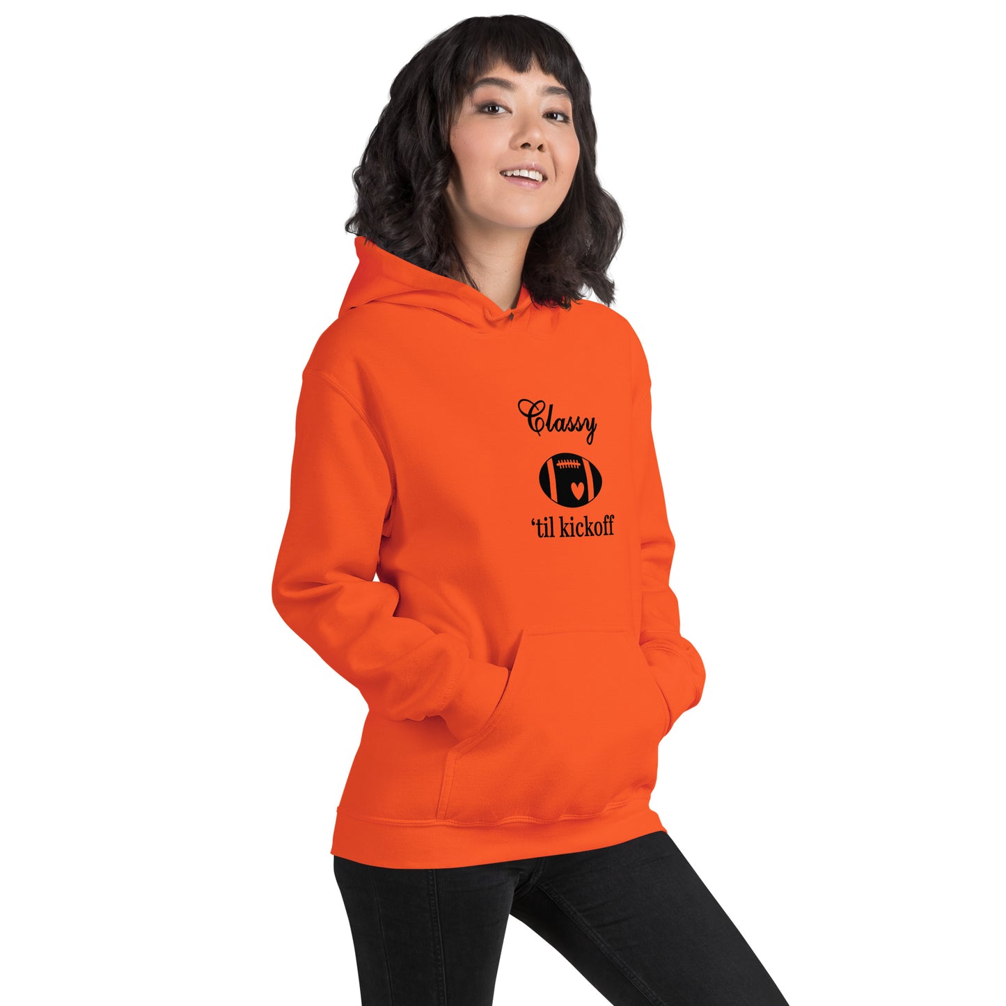 Classy 'til Kickoff Football Black Font Unisex Hoodie by EraofInk