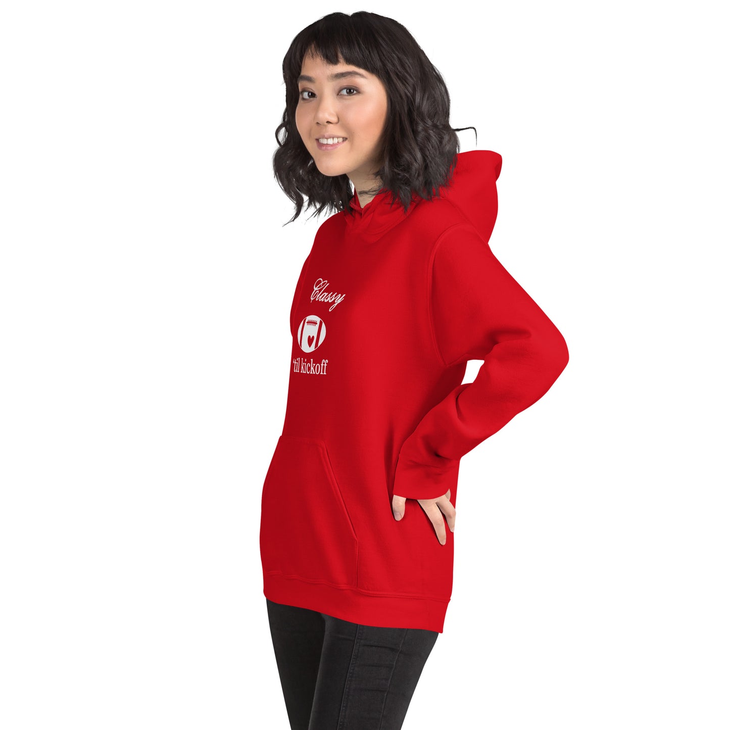 Classy 'til Kickoff Football Themed Unisex Hoodie by EraofInk