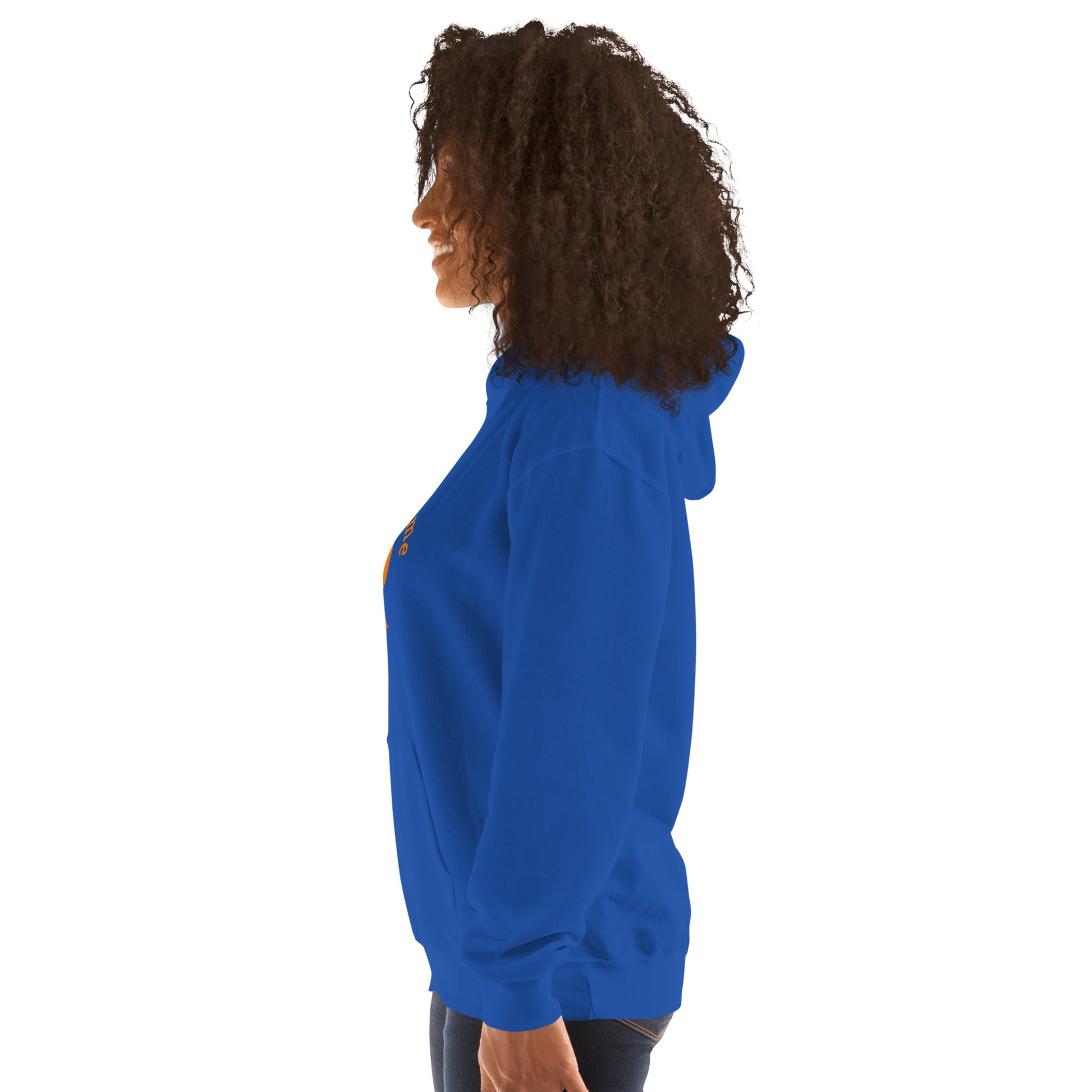 Halftime Queen Football Cheer for Orange & Teal Unisex Hoodie by EraofInk