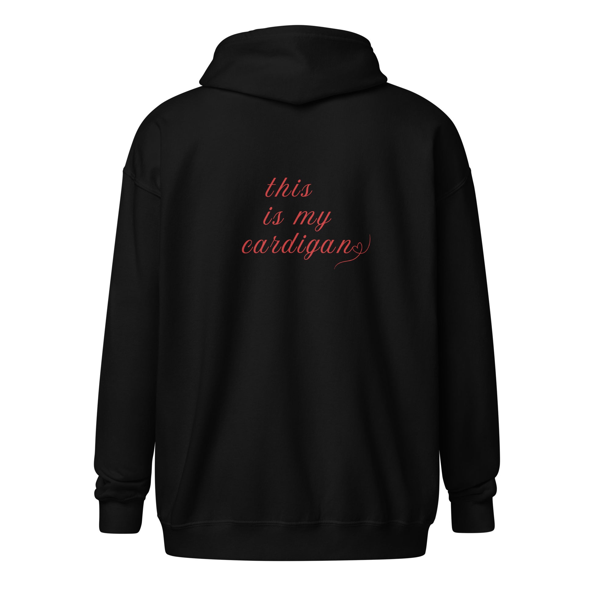 This is My Cardigan (with scroll heart) Unisex Heavy Blend Zip Hoodie by EraofInk