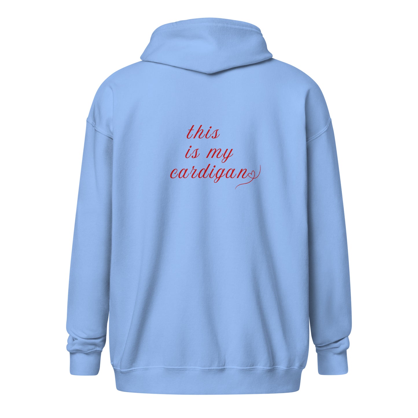 This is My Cardigan (with scroll heart) Unisex Heavy Blend Zip Hoodie by EraofInk