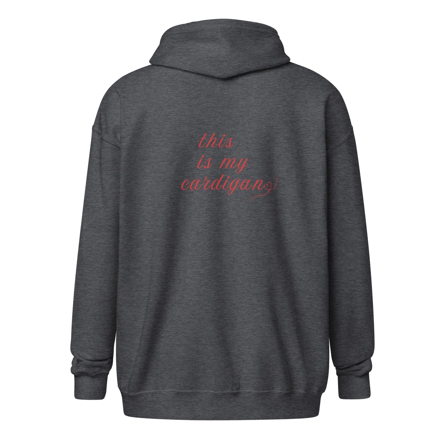 This is My Cardigan (with scroll heart) Unisex Heavy Blend Zip Hoodie by EraofInk