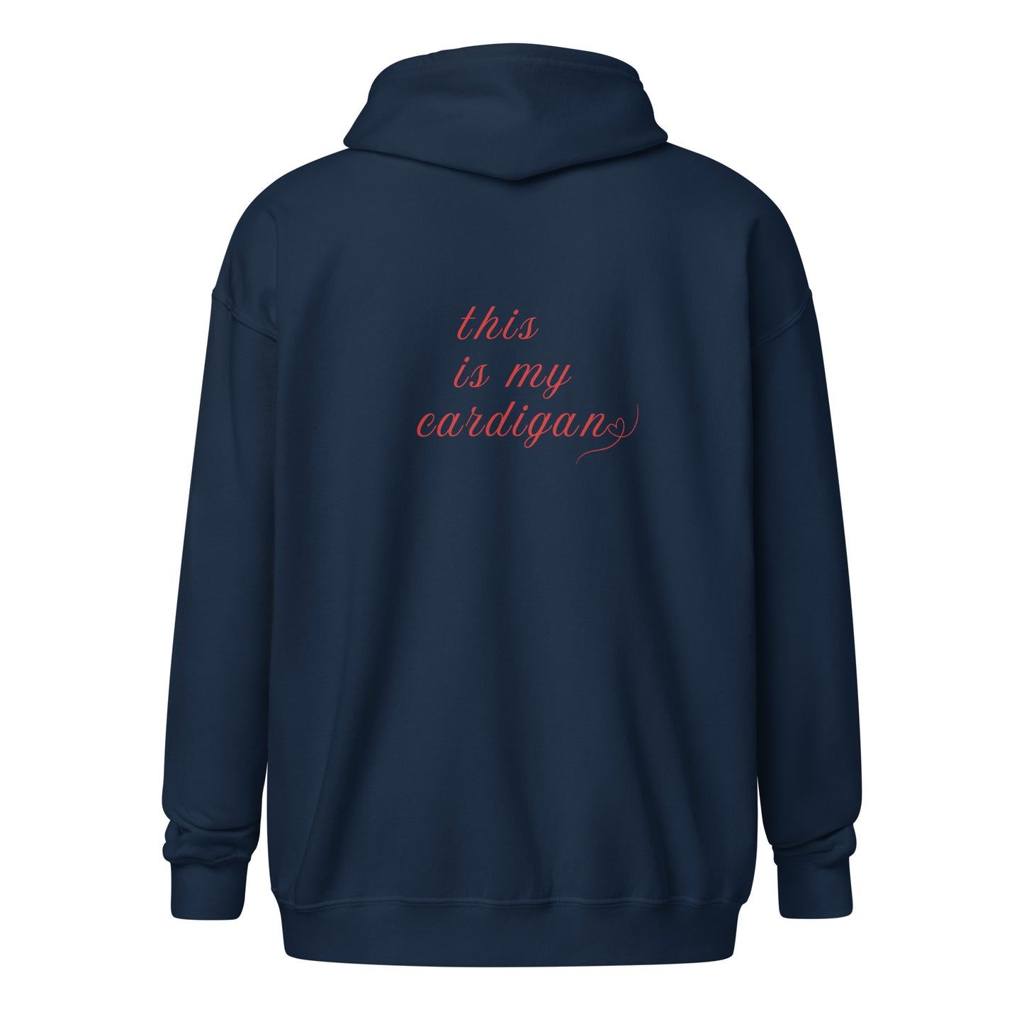 This is My Cardigan (with scroll heart) Unisex Heavy Blend Zip Hoodie by EraofInk