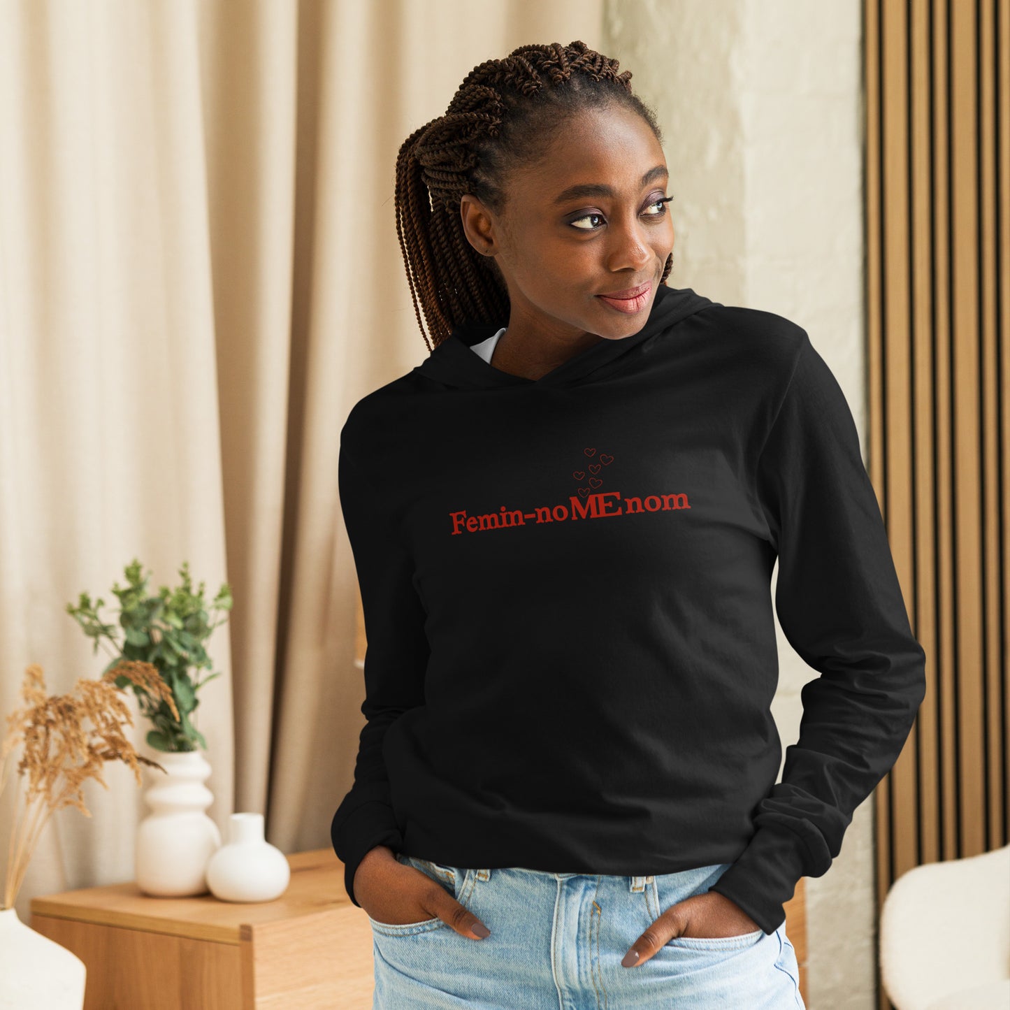 Femin-noME-nom Hooded Lomg Sleeve Tee by EraofInk