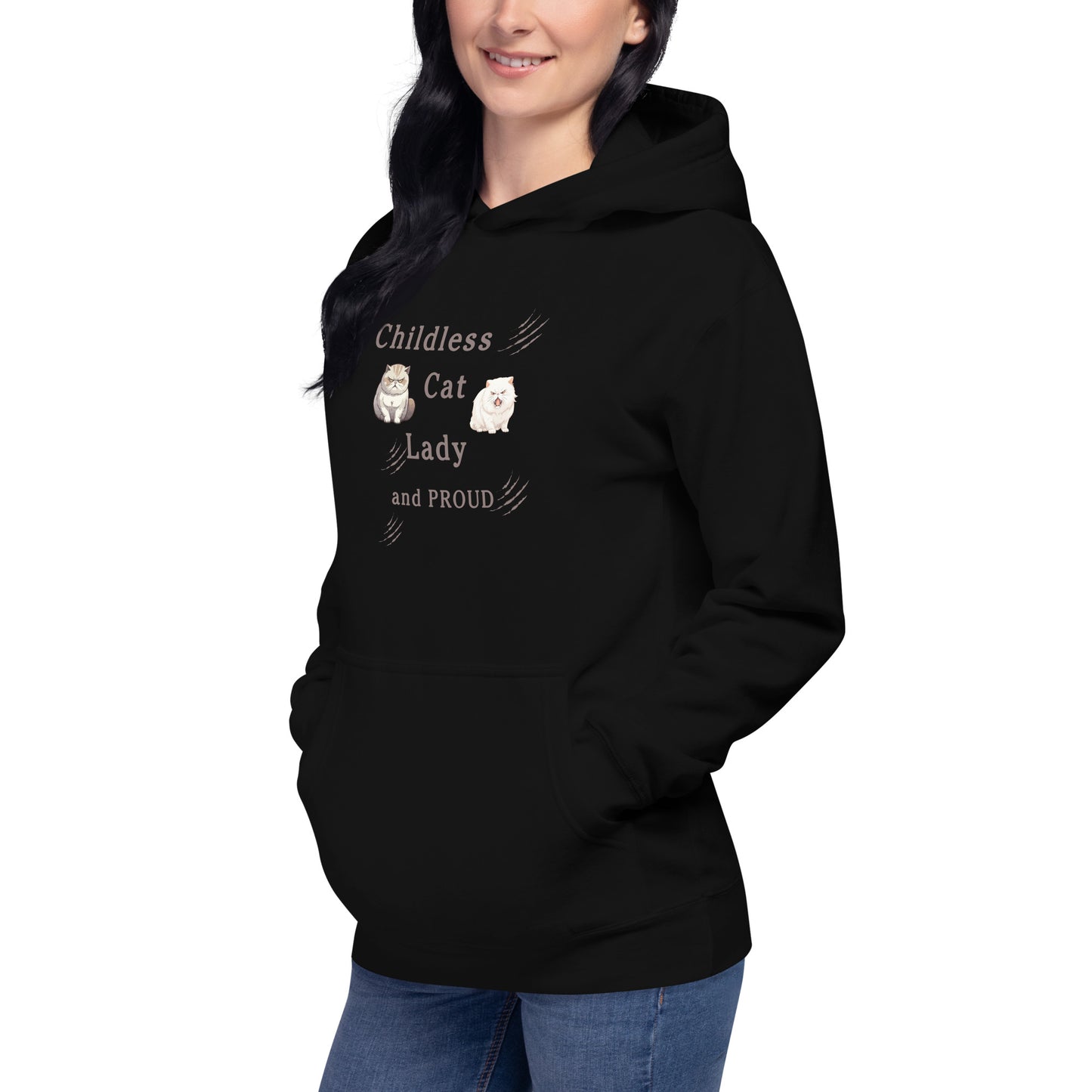 Childless Cat Lady & Proud Unisex Hoodie by EraofInk