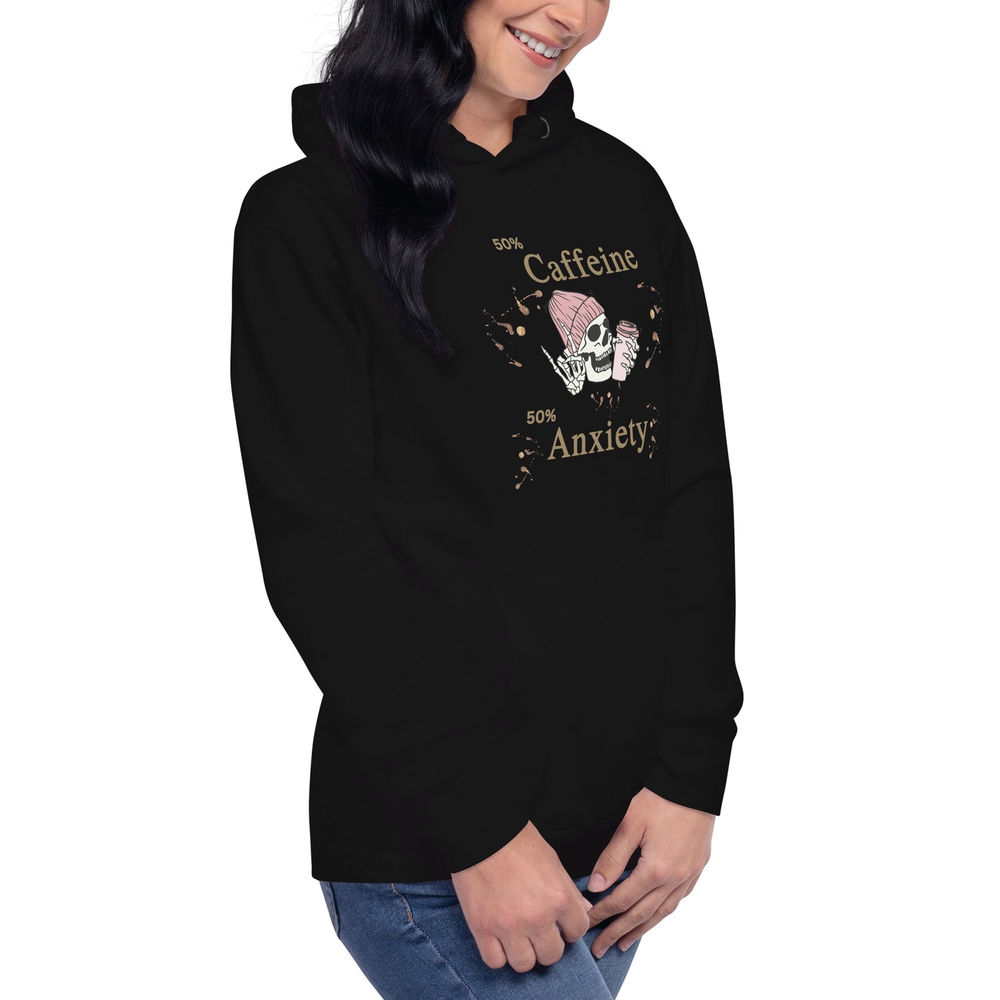 50% Caffeine 50% Anxiety Unisex Hoodie by EraofInk