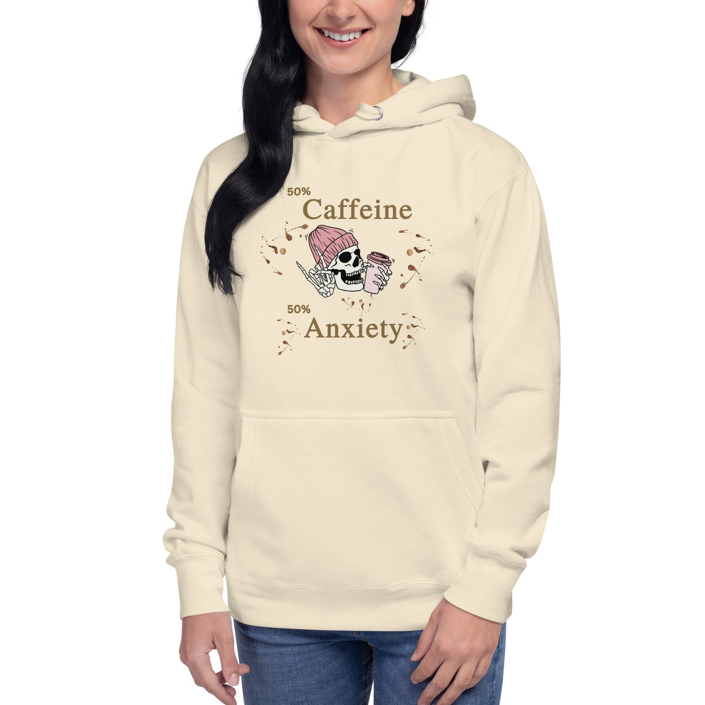 50% Caffeine 50% Anxiety Unisex Hoodie by EraofInk