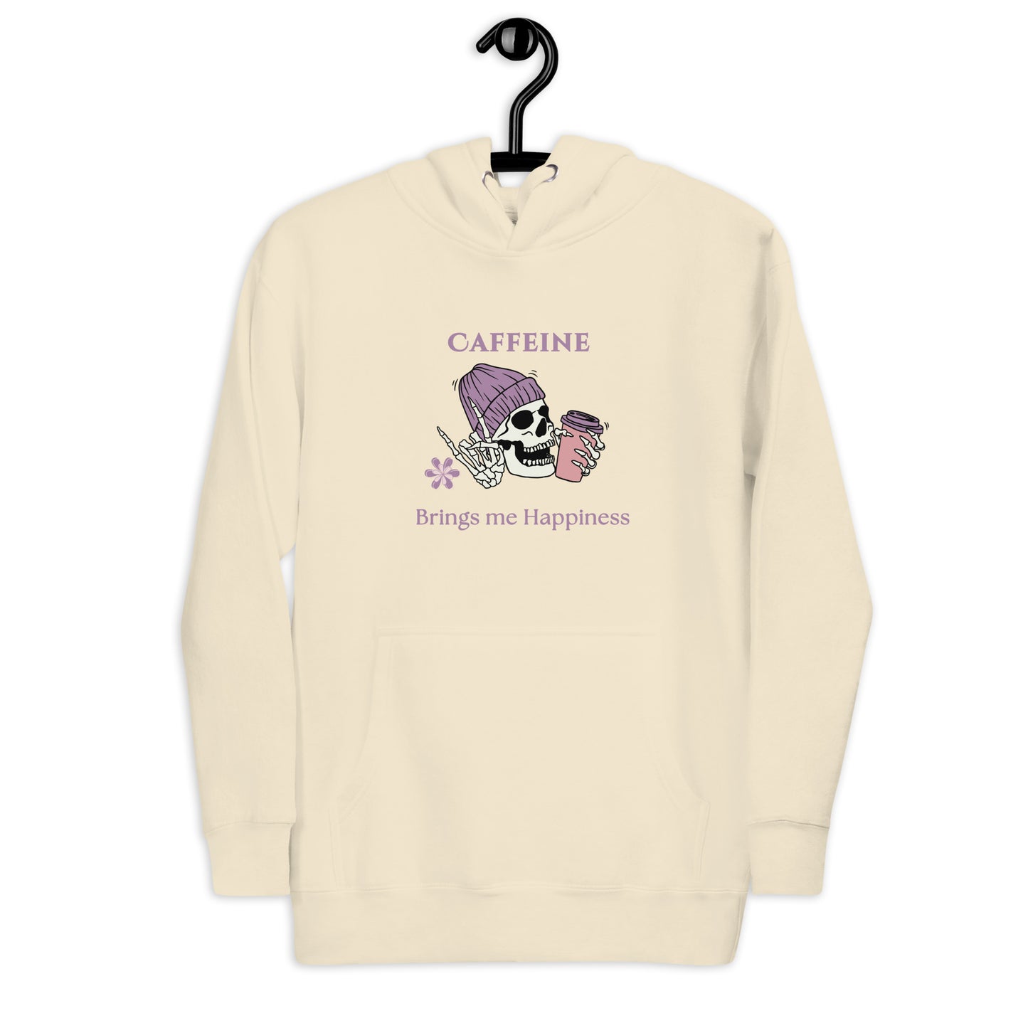 Caffeine Brings Me Happiness Unisex Hoodie by EraofInk