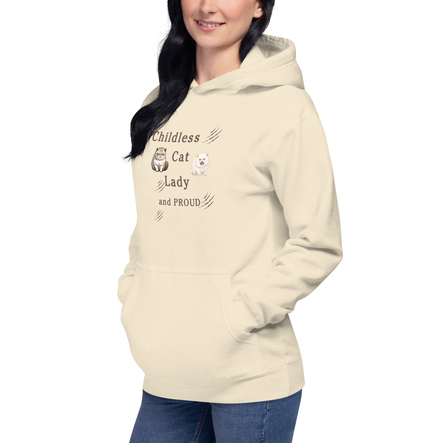 Childless Cat Lady & Proud Unisex Hoodie by EraofInk