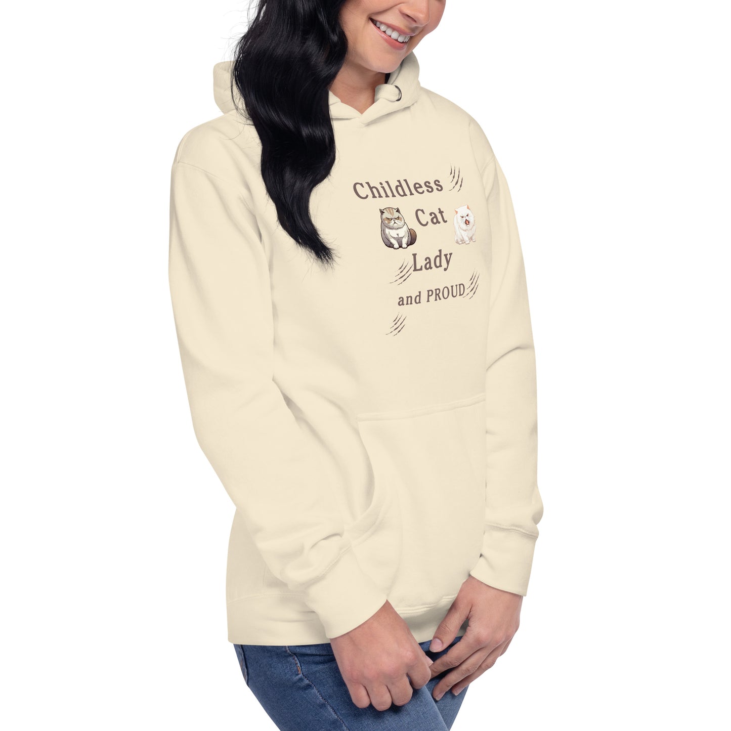 Childless Cat Lady & Proud Unisex Hoodie by EraofInk