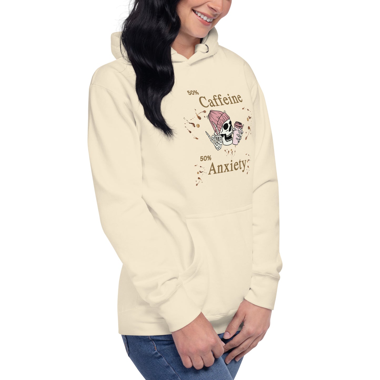 50% Caffeine 50% Anxiety Unisex Hoodie by EraofInk