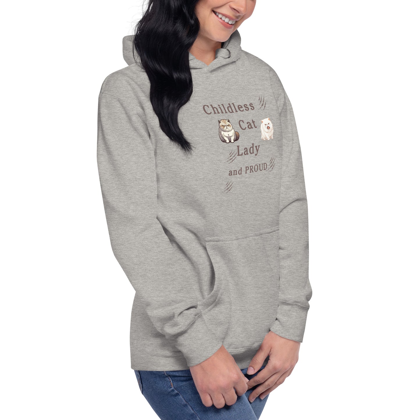 Childless Cat Lady & Proud Unisex Hoodie by EraofInk