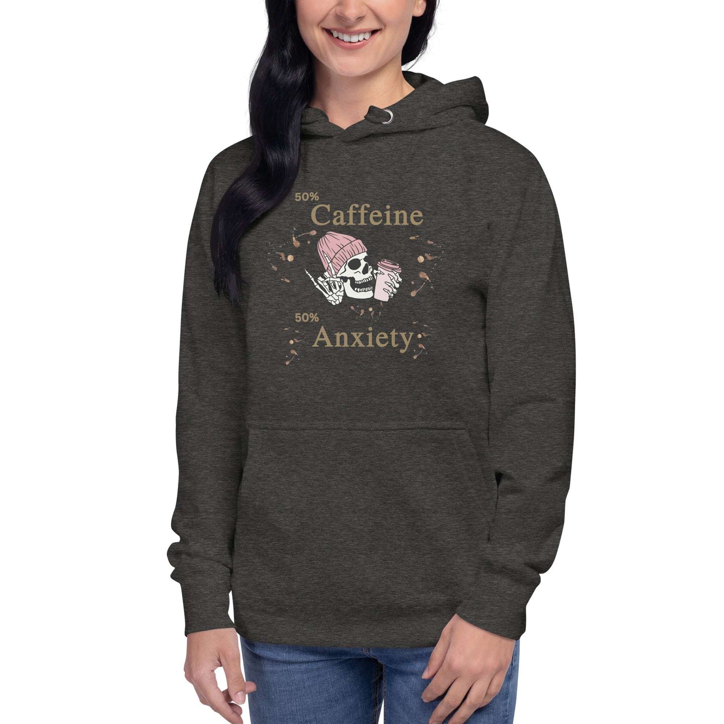 50% Caffeine 50% Anxiety Unisex Hoodie by EraofInk
