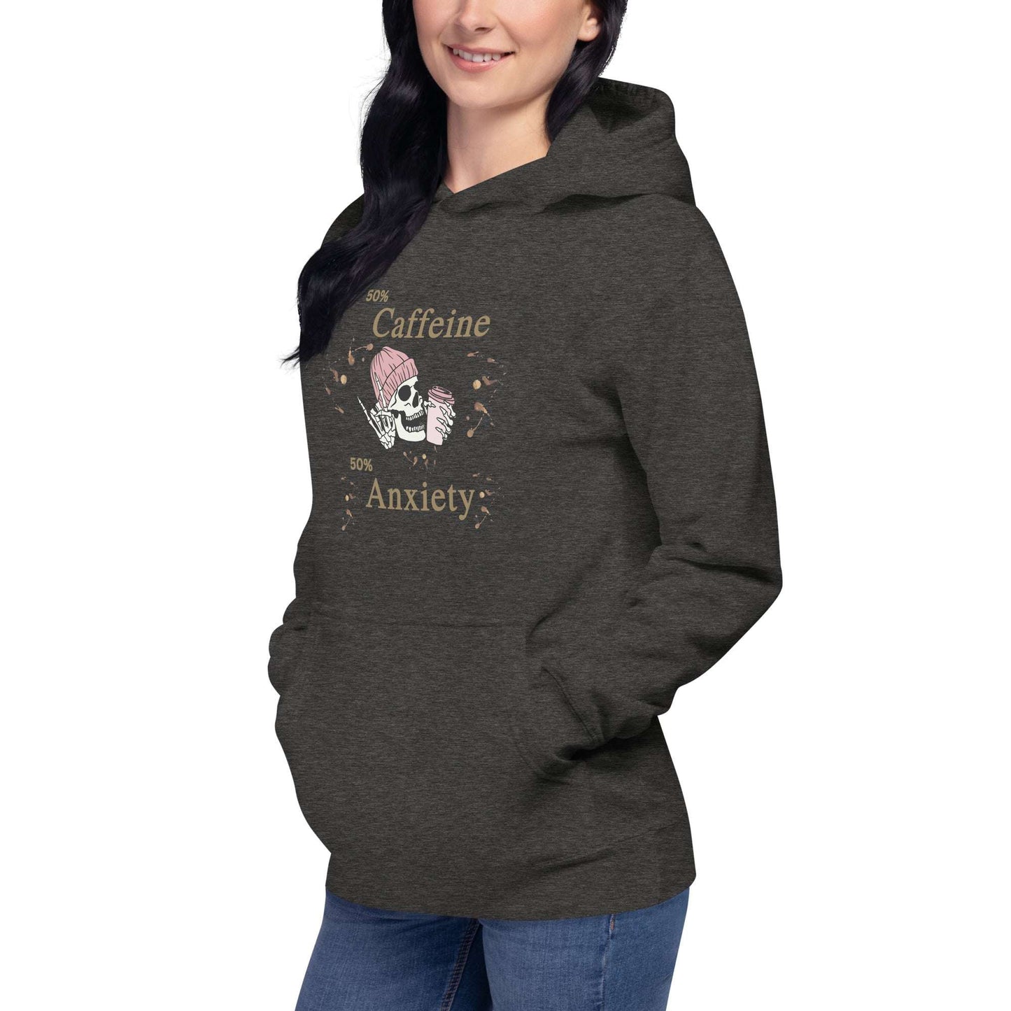 50% Caffeine 50% Anxiety Unisex Hoodie by EraofInk