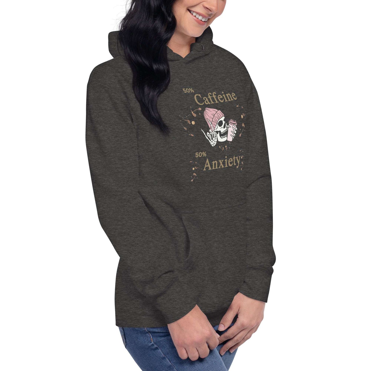 50% Caffeine 50% Anxiety Unisex Hoodie by EraofInk