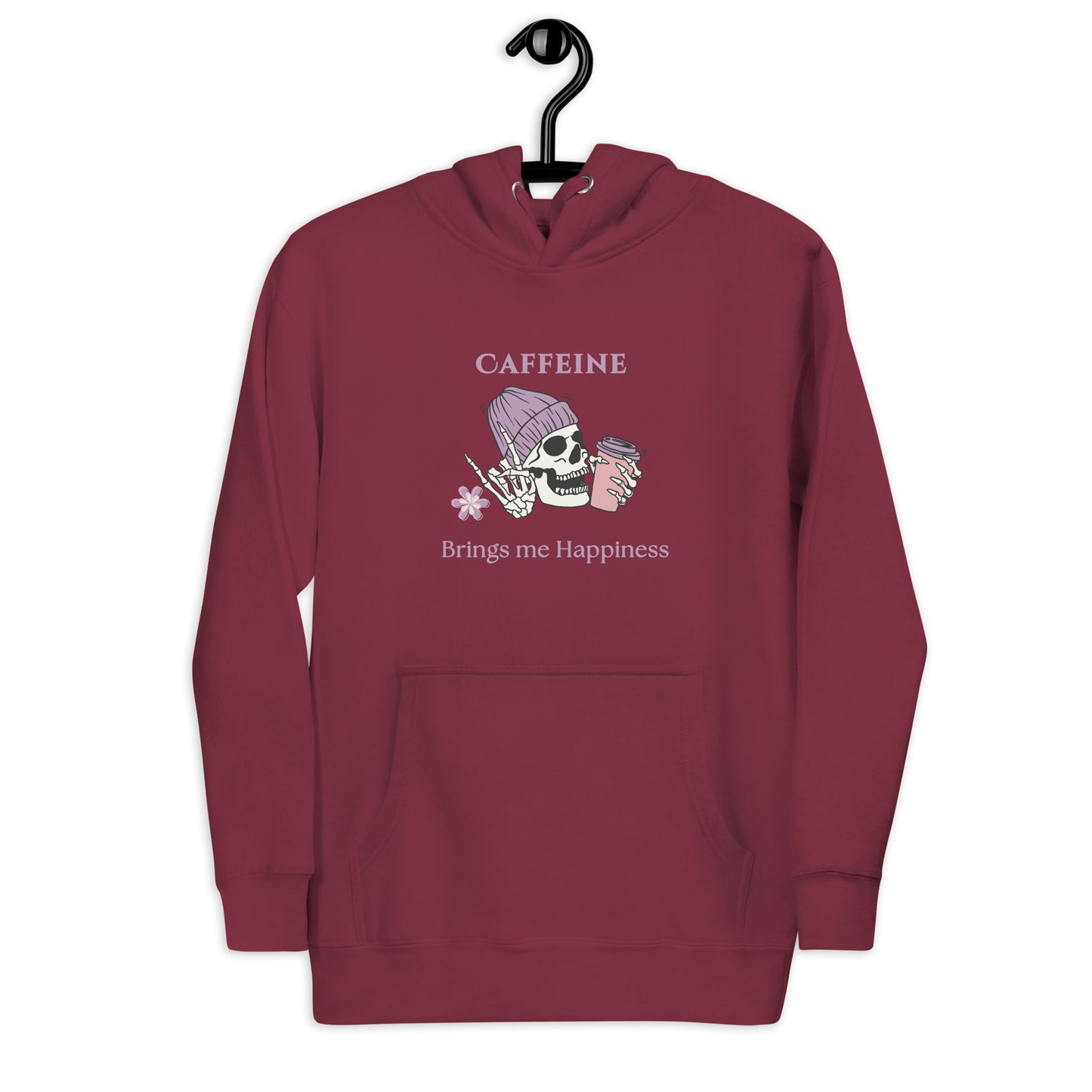 Caffeine Brings Me Happiness Unisex Hoodie by EraofInk