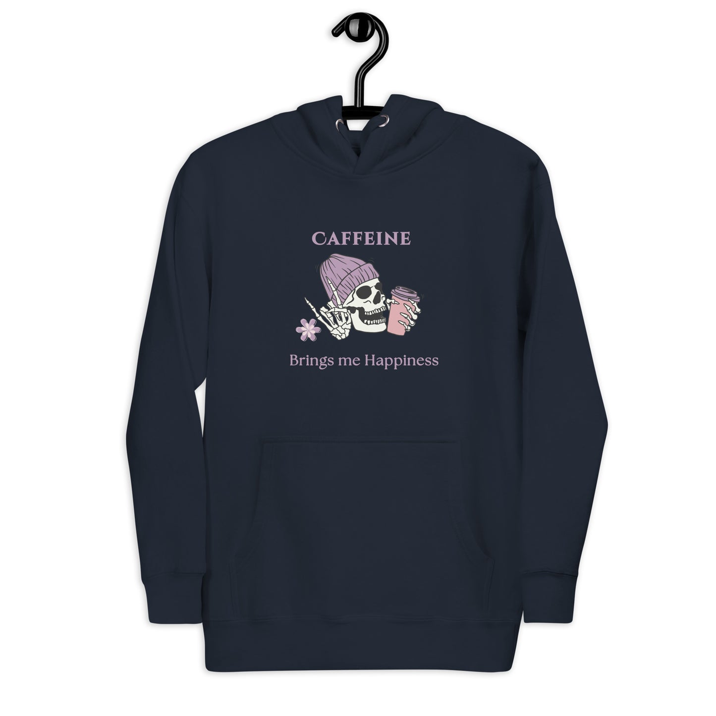 Caffeine Brings Me Happiness Unisex Hoodie by EraofInk