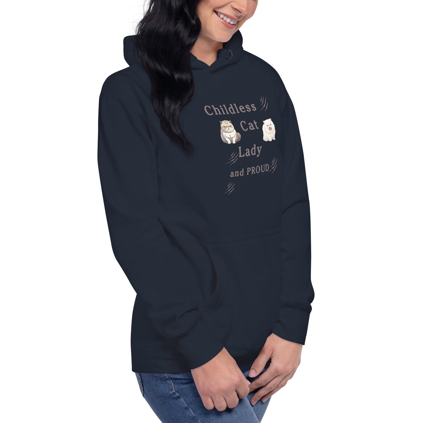 Childless Cat Lady & Proud Unisex Hoodie by EraofInk