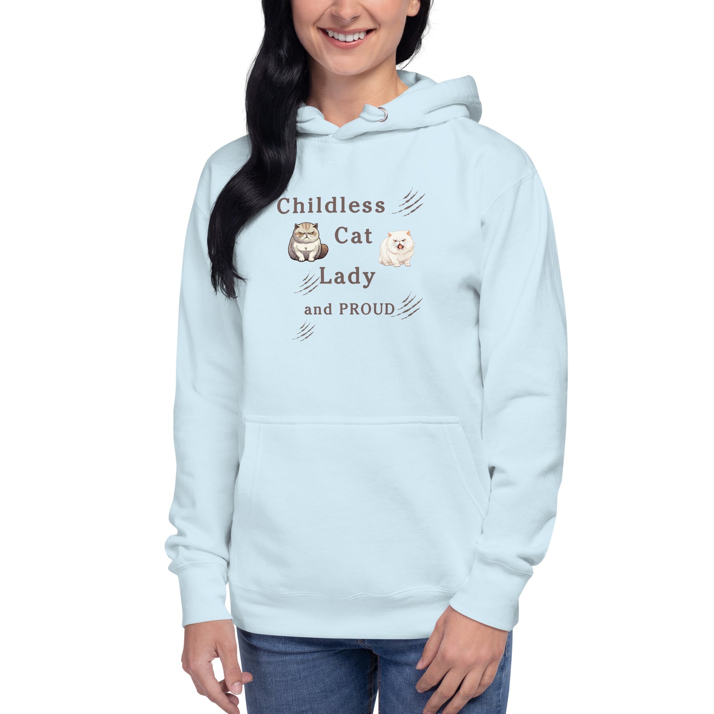 Childless Cat Lady & Proud Unisex Hoodie by EraofInk