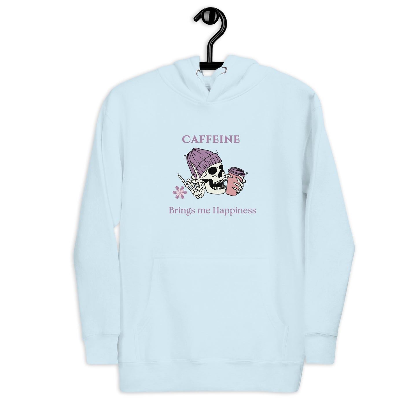 Caffeine Brings Me Happiness Unisex Hoodie by EraofInk