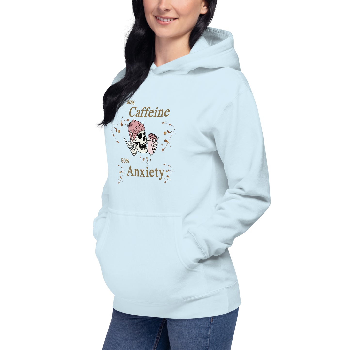 50% Caffeine 50% Anxiety Unisex Hoodie by EraofInk