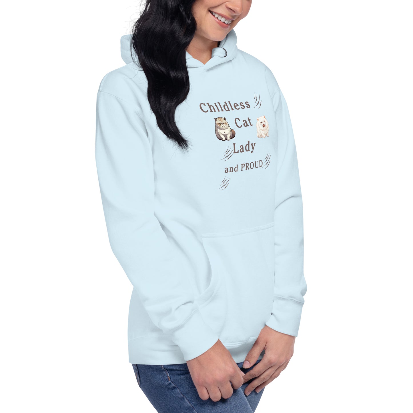 Childless Cat Lady & Proud Unisex Hoodie by EraofInk