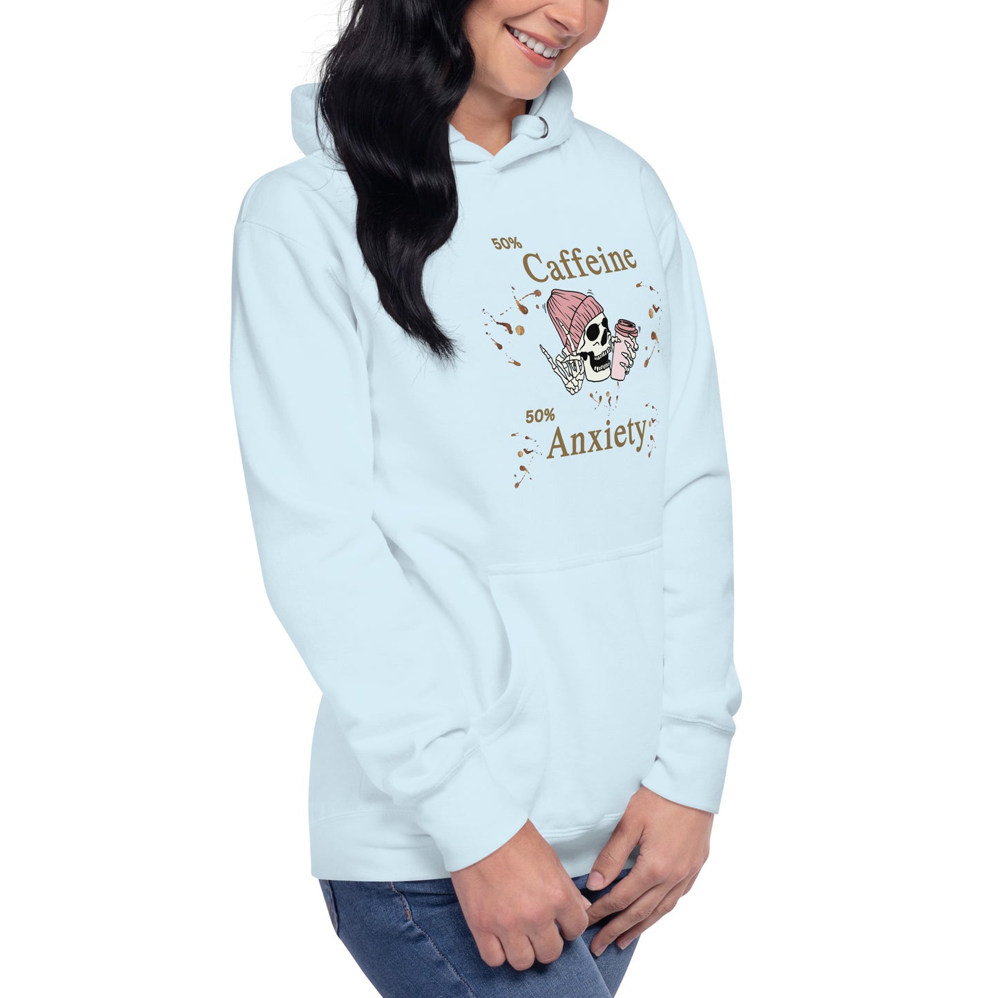 50% Caffeine 50% Anxiety Unisex Hoodie by EraofInk