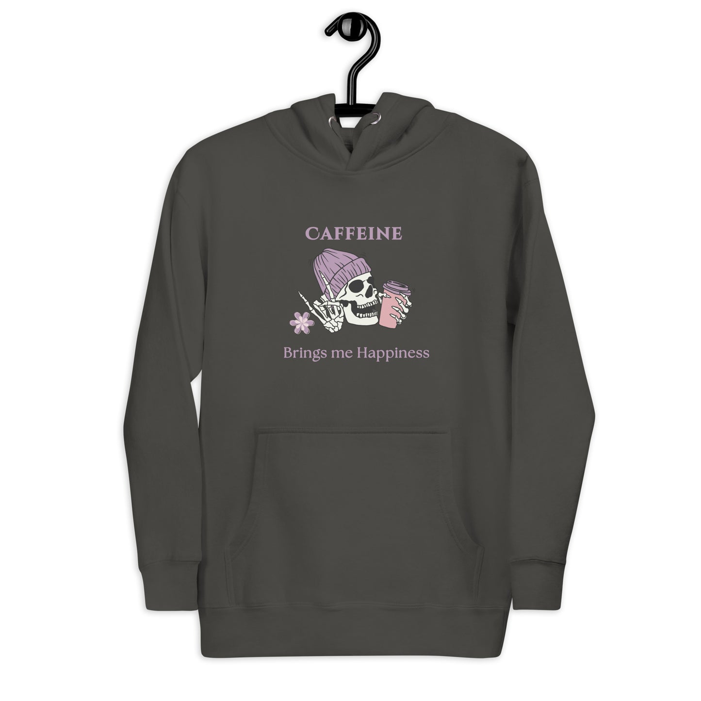 Caffeine Brings Me Happiness Unisex Hoodie by EraofInk