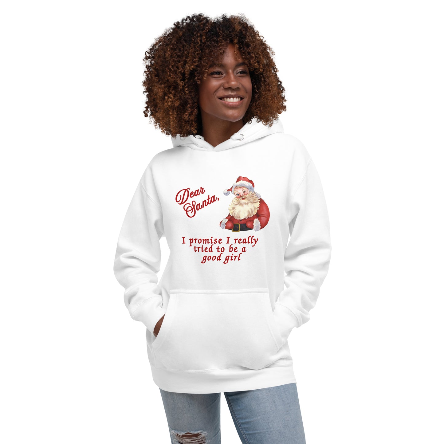 Dear Santa, Hoodie - I promise I Really Tried to be a Good Girl by RecreatingKrista