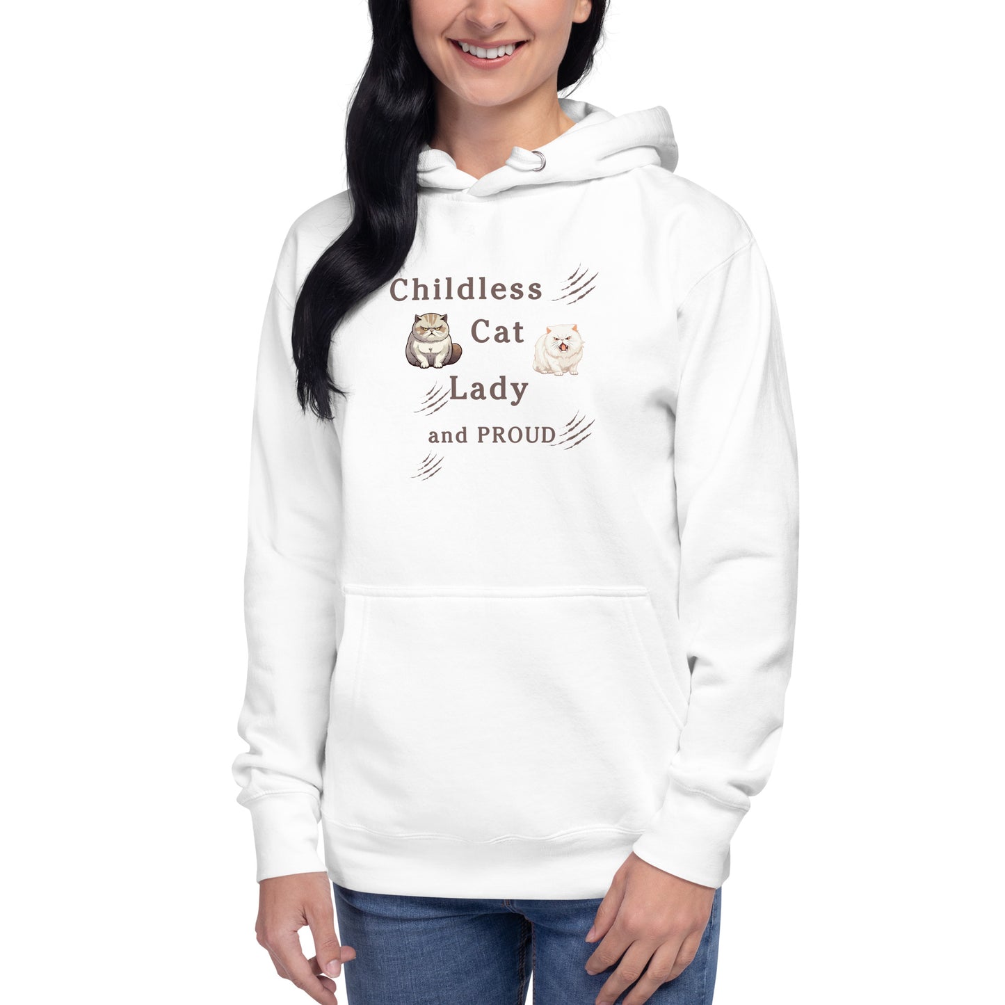 Childless Cat Lady & Proud Unisex Hoodie by EraofInk