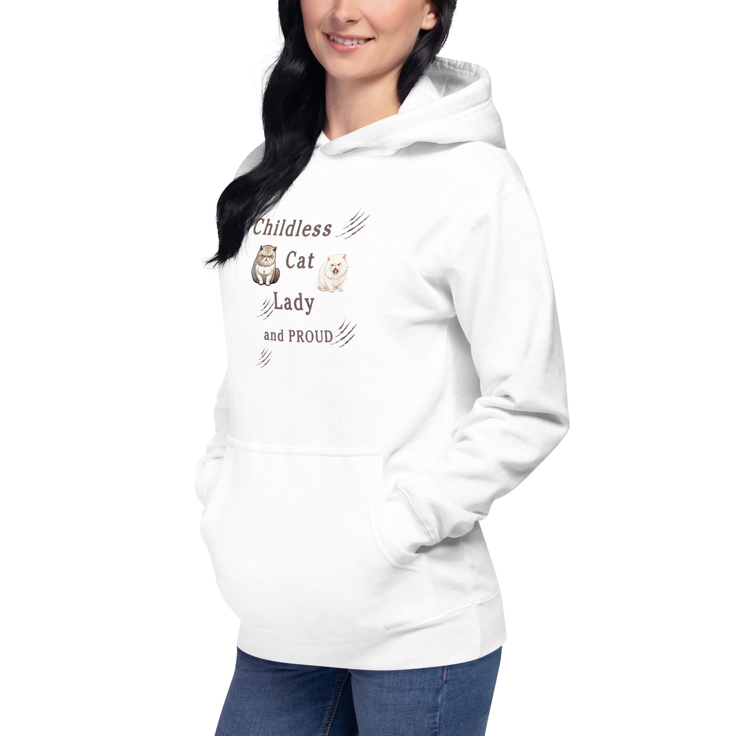 Childless Cat Lady & Proud Unisex Hoodie by EraofInk