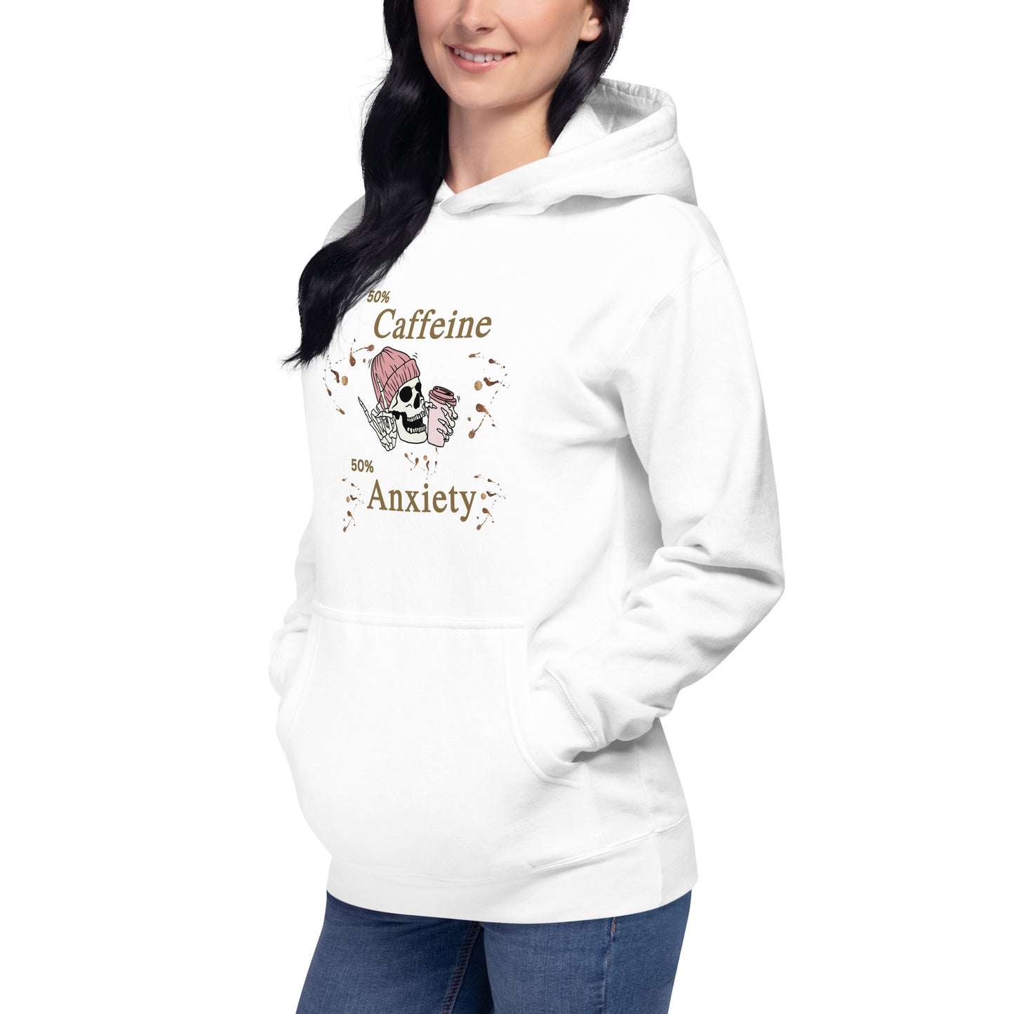 50% Caffeine 50% Anxiety Unisex Hoodie by EraofInk