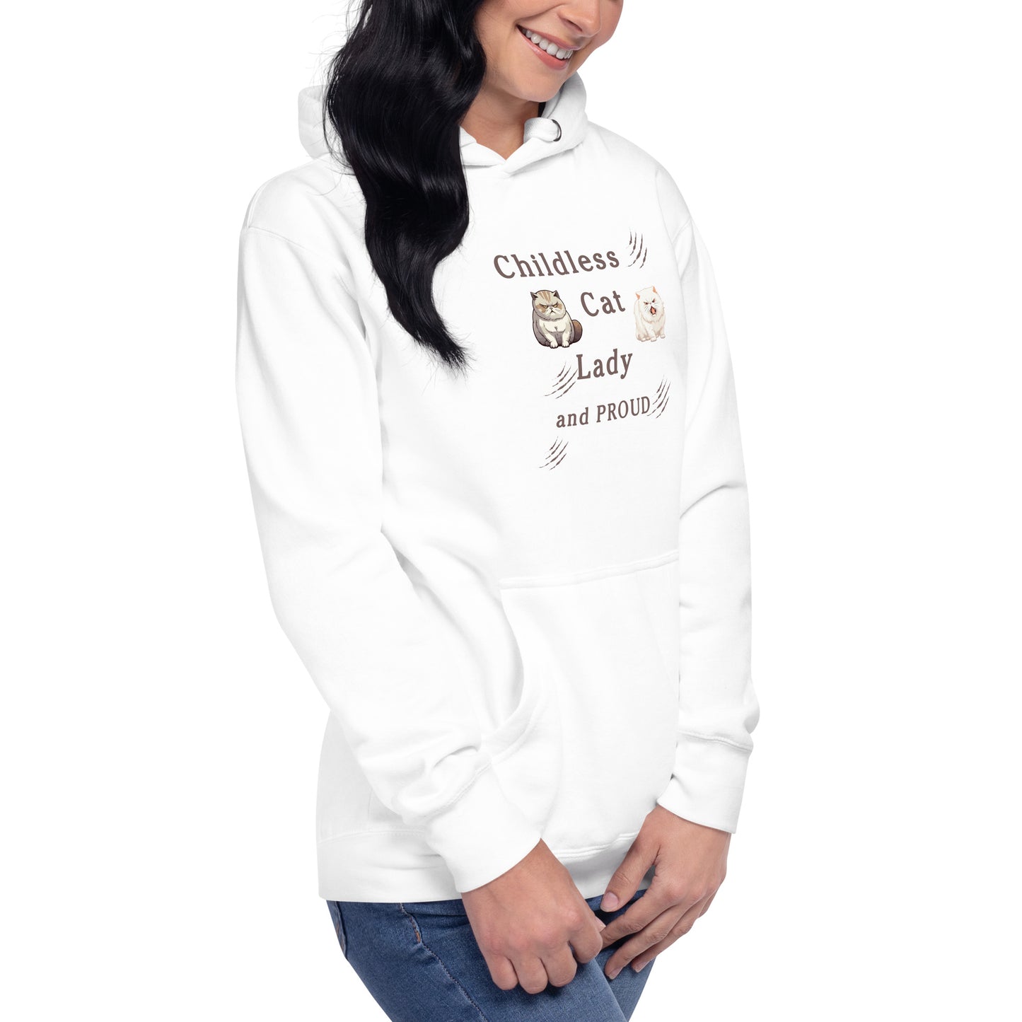 Childless Cat Lady & Proud Unisex Hoodie by EraofInk